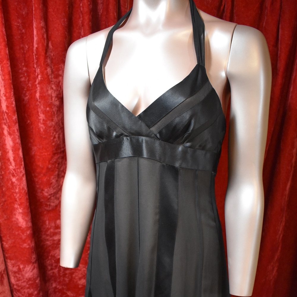 BCBGMaxAzria Nude & Black 100% Silk Cocktail Dress